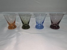 Vintage Mid-Century Harlequin Shot Glasses - Multi-Colored Set of 4 picture