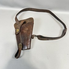 WWI German Leather Shoulder Holster Tanker LZA Erfurt Stamped Kilkit Pull Snaps picture