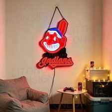 US STOCK Cleveland Indians LED Neon Sign 16