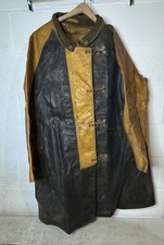 Vintage Firefighters Coat Rubberized ALB Somerville Mass Black Yellow Display picture