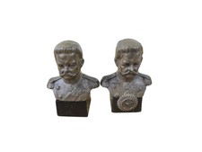 Pair Antique Kaiser Wilhelm II Miniature Busts 25th Reign Jubilee 1888-1913  picture