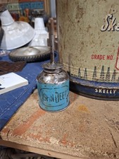 John Deere Vintage Blue Metal Oil Can Oiler with Spout, Agriculture Theme picture