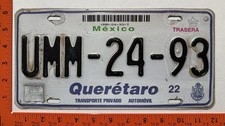 2002-2004 Queretaro, Mexico Passenger License plate picture