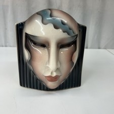 VTG 80’s About Face Art Deco 3-D Face Planter Clay Art picture