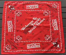 Vintage Welcome Sizzler Family Steak House Restaurant Red Handkerchief Bandana picture