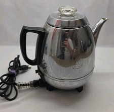 Vintage GE General Electric Percolator Coffee Maker Model P400A Chrome  picture