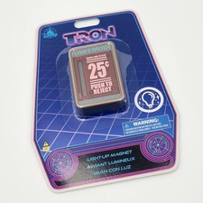 NEW Disney Parks TRON FLYNN'S ARCADE Game Insert Coin LIGHT-UP Magnet Lightcycle picture