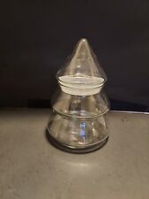 Clear Glass Christmas Tree Candy Jar Apothecary picture