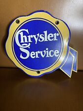 Porcelain Vintage Chrysler Service blue ribbon gas oil advertising sign picture