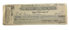 Star Supply Co Coal Company Store First National Bank of Dawson PA 1910s Check picture