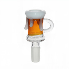 14mm Male Beer Mug Glass Bowl - HITTN Foam Head Novelty Slide One Hole🍺🔥🎆💨💥 picture