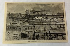 1886 magazine engraving ~ KINGSTON HARBOR AFTER CYCLONE, Jamaica picture