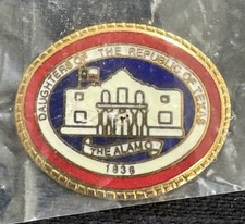 VTG 2005 Daughters of the Republic of Texas DRT Pin 1836 Alamo Red White Blue picture