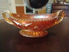 Star & File Imperial MARIGOLD CARNIVAL GLASS 2 handled footed bowl/dish EXC picture