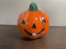 Vintage Halloween Jack-O’-Lantern Pumpkin Candle Unused Original Wrap 90s 2000s picture