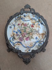Vintage Hua Ping Tang Zhi Chinese Porcelain Bronze Footed Cracked picture