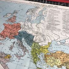 Year 395 Roman Empire 1910's Vintage Color Map Folded Frameable Wall Art picture