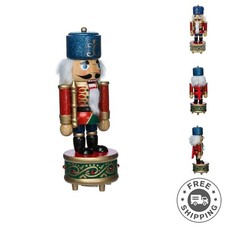 Elegant 8.5-Inch Wooden Musical Nutcracker with Matte Finish - Holiday Decor picture