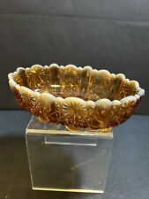 Vintage FENTON Olde Virginia Glass Amber Opalescent White Tip Trinket Candy Dish picture