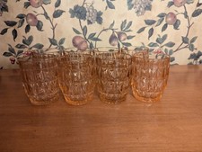 8-VINTAGE JEANNETTE WINDSOR PINK TUMBLERS 9 OZ picture