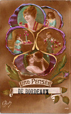 RPPC Hand Tinted Pretty Family Multi Pose Flower Frame Studio Pose PU 1916 (N50) picture
