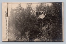 Wisconsin Dells WI Group People Forest Scene 1909 RPPC Postcard picture