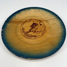 Vtg Old Man of the Mountain Wooden Souvenir Plate White Mountains Hampshire N.H. picture