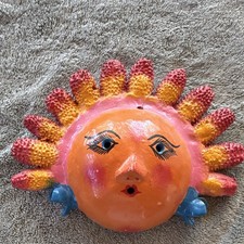 Vintage Mexican Hand Painted Coconut Folk Art picture