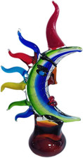 Murano-Style Hand Blown Art Glass Face Sculpture - 16.93