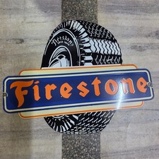 FIRESTONE TIRES PORCELAIN ENAMEL SIGN 30 X 23 INCHES picture