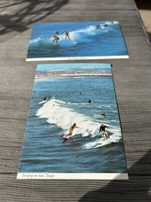 Two Vintage Surfing Postcards picture