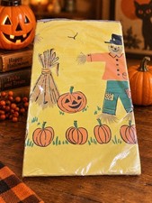 Reed's Rembrandt Vintage Halloween Paper Tablecloth, Scarecrow Jack o Lantern picture