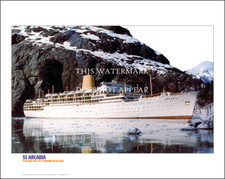 SS Arcadia P&O Line Ship Art Print – Cruising Alaska 1960s – 20