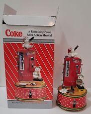 Enesco 1995 Coca Cola Coke Refreshing Pause Christmas Mini Action Musical Figuri picture