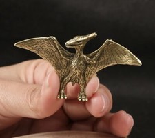 Brass Pterosaur Dinosaur Animal Statue Small Sculpture Figurine Home Decor Gifts picture