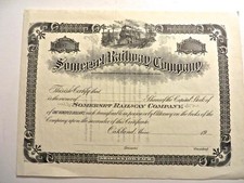 Somerset Railway Co.Oakland Maine 1904 Specimen stock certificate Scarce & Mint picture