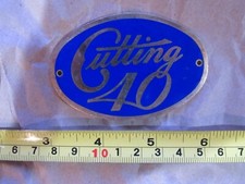 1911-12 Cutting Car Company 40 Rare Blue Vintage Radiator Emblem Badge picture