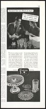 1940 FOSTORIA AMERICAN Crystal Glass Cake Stand,  Stemware Etc Vtg PRINT AD picture