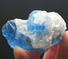 109g WOW Rare Ladder-like Blue Fluorite & Calcite Symbiosis Specimen/China picture