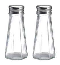 Lifetime Gemco 3 oz Clear/Silver Glass Bevelled Salt and Pepper Set 2 pk picture