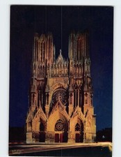 Postcard La Cathédrale illuminée Reims France picture