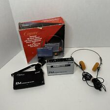 Caprice LW6000 Red Portable FM Stereo Radio Receiver W/ Headphones Tested Silver picture