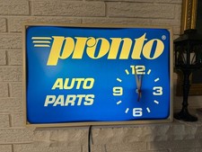 Vintage Pronto Auto Parts Lighted Service Station Clock picture