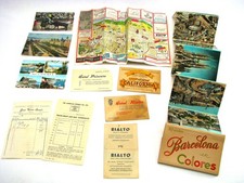 1950s Spain travel Souvenir Brochure Map LOT postcard Europe vtg Barcelona picture