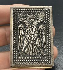 SILVER PLATED MATCHBOX HOLDER Matchbox with two-headed eagle GREECE picture
