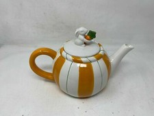 Arlington Designs Orange & Green Striped Ceramic 7x4in Teapot BB02B15028 picture