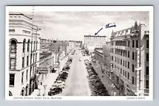 Great Falls MT-Montana, Central Avenue, Montana Power Vintage c1949 Postcard picture