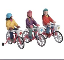 Lemax Bike Ride -Set of 3-Holiday Village Train Carnival Accents picture