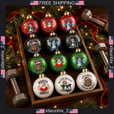 Gym Christmas Ornaments Set 12-Piece Fitness Holiday Tree Decorations picture