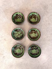 Vintage Patamban Pottery Condiment Bowls Set of 6 Hand Painted Bird Folk Mexico picture